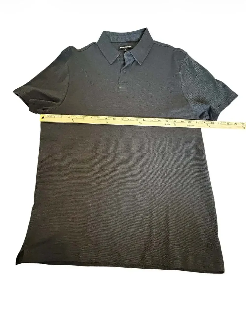 Banana Republic Men's Textured Short Sleeve Polo Shirt Grey